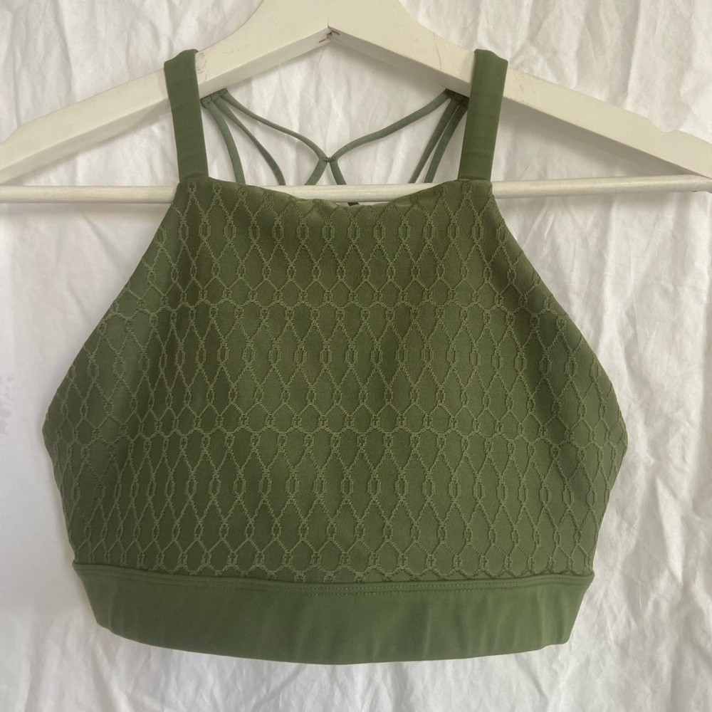 Lorna Jane Army Green High Neck Sport Bra Size Small - Picture 5 of 13